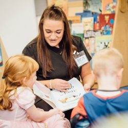 reading a story to a children